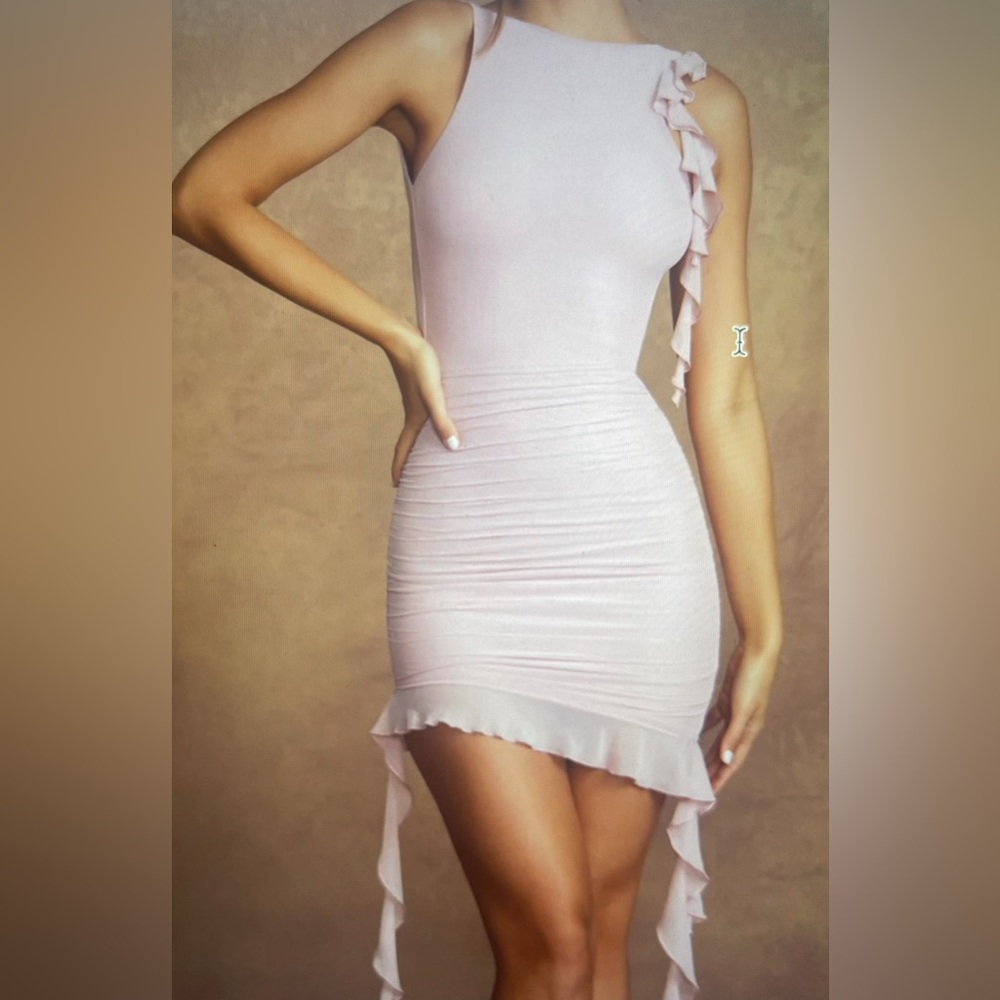 Elegant Pink Ruffle Dress